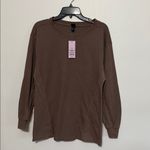 Wild Fable  Long Sleeve Thermal Mix Tunic Dark Taupe Oversized Fit NWT Photo 1