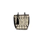 Lucky Brand  Reeve tote black Bag white‎ embroidered hobo boho look 13" x 15" Photo 3