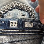 Buckle Miss me Y2K 90s 2000s blue  distress embroidered bootcut jeans 29x33 Long Photo 3