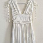 SheIn White Satin Ruched Dress Photo 1