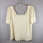 Ces femmeCream Smocked Blouse with Tie Front Size M Photo 0