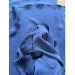 EXPRESS The Portofino Shirt Blue Button Front Size Small Lightweight Polyester Photo 13