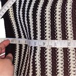 THE SAK Hobo Crochet Knit Black &white Striped w/ pink flower & Tassel charms Brown Photo 10