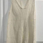 CAbi Cream 100% Linen Crochet See Through Long Line Laganlook Tank Top boho Photo 0