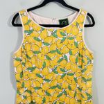 C Wonder Women's Lemon Print Textured Sleeveless Sheath Dress Size 12 Photo 2