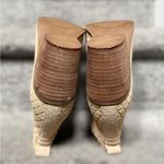 Toms Everly Cut Out Leather Suede Stacked Heel Booties Cream Womens 9 Almond Toe Photo 12