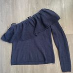 Ella Moss NWOT Loli One-Shoulder Ruffle Knit Navy Blue Sweater size Small Photo 6