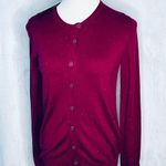 Nicole Miller Sweater Metallic Yarn Berry Cardigan New S Photo 0