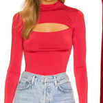 Lovers + Friends  Viana Top Red Long Sleeve‎ Cut Out Neckline Size XS Photo 0