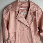 Vtg Saxton Hall Blush Pink Shimmer Trench Coat Jacket Sz 10 Belted Waist Photo 5