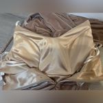 Revelry Skye Velvet Champagne Cowl Neck Maxi Dress Size 2 Gold Photo 9