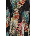 Umgee USA Feather Print Duster Kimono Cardigan Black Multi Color Size Medium Photo 1