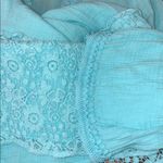 Soft Surroundings Kiona Gauze Tunic Dress Medium Turquoise Lace Trim Resort Photo 2