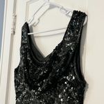 Stenay VTG 100% silk full sequin beaded black dress sweetheart neckline size 10 Photo 6