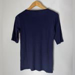 Eileen Fisher  Tencel Elbow Sleeve Navy Blue Knit Top XS‎ Photo 1