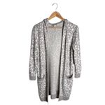 Rachel Zoe Leopard Print Cardigan Gray Size Small Hooded Pockets Oversized Cozy Photo 8