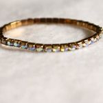 Source Unknown Formal Tennis Aurora Round Rhinestone Gold Tone Stretch Party Glam 6" Bracelet Photo 1