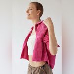 BDG NWT Urban Outfitters Rodney Corduroy Raw Hem Button Down Pink Size S Photo 3