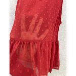 ZARA  Women's Red Sleeveless High Neck Blouse Rose Applique Size Small Photo 3