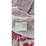 Garnet Hill Green Cotton‎ By  Red White Floral Long Sleeve V Neck Shirt Large Photo 4