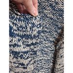 Massimo Dutti Navy White Marled Knit Long Cardigan Italian Yarn Sweater Size S Photo 2