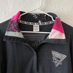 PINK - Victoria's Secret Victoria’s Secret PINK Bling Quarter Snap Gray & Pink Varsity Crew Sweatshirt XS Photo 6