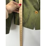 Luca Luca 100% Silk Cropped Blazer Jacket Olive Green Italian Designer Size 6 Photo 7