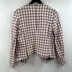 ZARA  Raw Hem Red, White, & Navy Tweed Jacket Size Small Photo 5