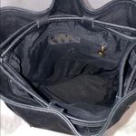 AMERICANA BY SHARIF SMOOTH BLACK LEATHER BUCKET BAG GOLD HARDWARE Photo 6