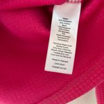 Talbots  Bright Pink Grid Waffle Knit Mock Neck Pullover Sweatshirt Button SizeXS Photo 6