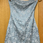 Princess Polly  Ramie Strapless Blue Floral Mini Dress - Size 2 Photo 0