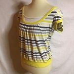VTG Y2K fun bright striped top Yellow Photo 7