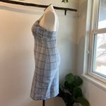 Old Navy Vintage Y2K  Cotton Stretch Blue Plaid Print Mini Dress Size 10 Photo 3