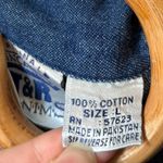 Vintage Denim Painted Flower Button Down Top Women's Large Blue Photo 4