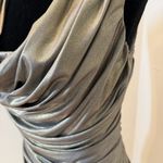 Cache  Sexy Stretch Gold Shimmer Drapey Bejeweled Cocktail Vintage Dress 6 Photo 4