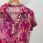 Soft Surroundings Palace Pink Printed Short Sleeve Maxi Dress Women's Size Small Photo 5