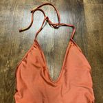 Mosmann Australia One Piece Swimsuit Sz Medium Shimmer Orange Deep Vneck Photo 4