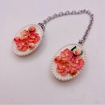 Vintage Floral Cardigan Clip Sweater Guard –Pink Flowers & Pearl Accent Pink Photo 1