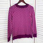 Future Collective Check Pullover Sweater Pink Purple Small Pink Photo 8
