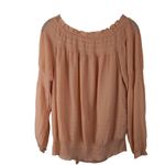 Greylin Revolve Womens L Popover Peasant Semi Sheer Blouse Blush Photo 3