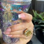 House of Harlow Statement Cocktail Ring gold tone and pale yellow stone, size 7 Photo 0