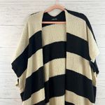 fab'rik  Black and Cream Color Block Open Front Cardigan Size S/M Photo 3