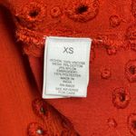 Haute Hippie Rena Blouse Embroidered Peasant Eyelet Bell Sleeve Orange Womens XS Photo 5