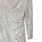 Ralph Lauren Lauren V-Neck Lace Long Sleeve Dress Cream 6 Photo 2