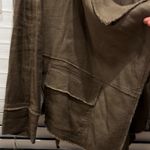 Free People  Oversized Draped Open Front Cardigan Jacket Brown Linen Blend size L Photo 1
