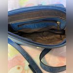 mellow world vintage Blue Leather shoulder bag w/gold chain & Oring (unused) Photo 1