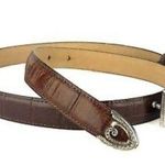 Brighton  leather belt‎ brown medium floral pouch included Photo 0