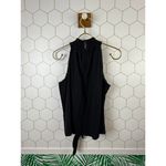 Red Haute  Poplin Black Tie Front High Neck Top - Size - Small Photo 3