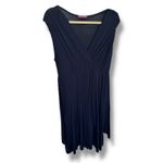 Maternal America Navy Blue Faux Wrap Midi Dress Photo 2
