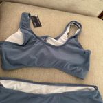 Summer M. Summer Mae Maternity Ribbed Two-Piece Swimsuit Front Knot Crop Top Bikini High Waisted Pregnancy Bathing Suit Photo 8